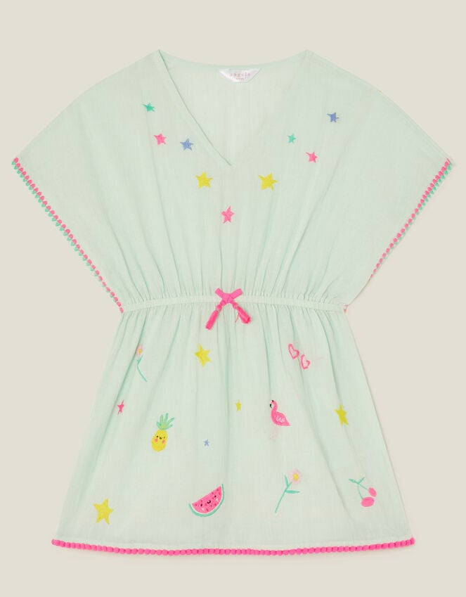 Accessorize Star Embroidered Kaftan Green