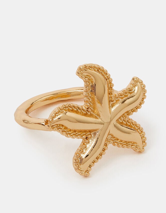 accessorize Starfish Ring Gold Gold