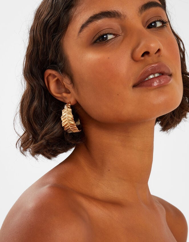 Accessorize Statement Leaf Hoop Earrings