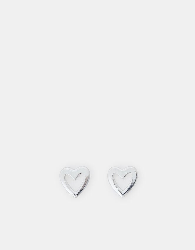 Accessorize Sterling Silver Cut Out Heart Earrings