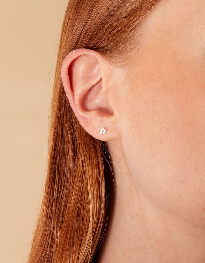 Accessorize Sterling Silver Flower Stud Earrings