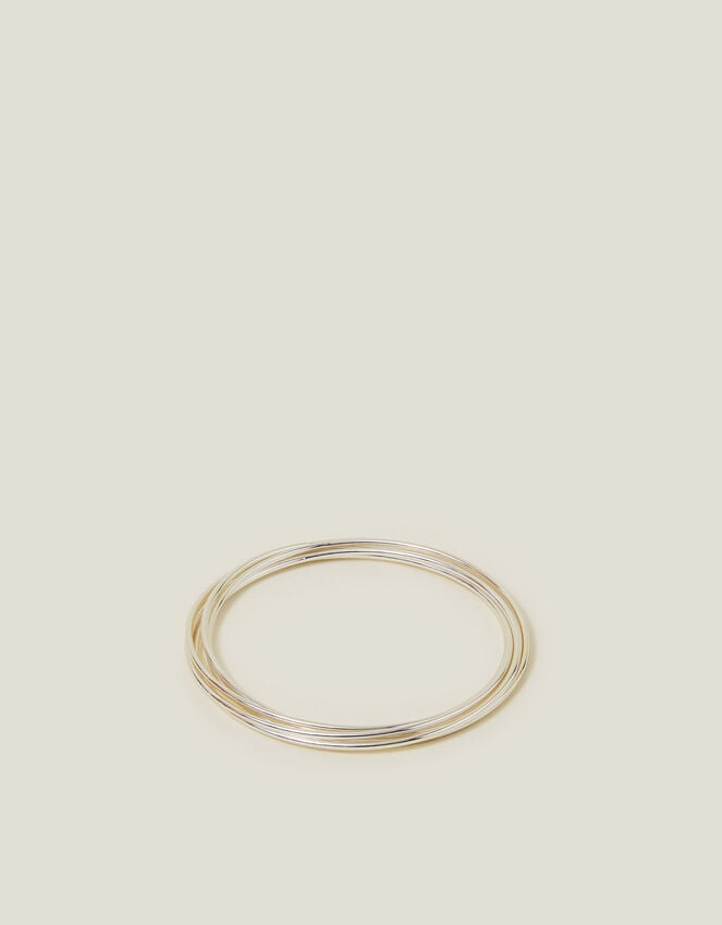 Accessorize Sterling Silver-Plated Layered Bangle
