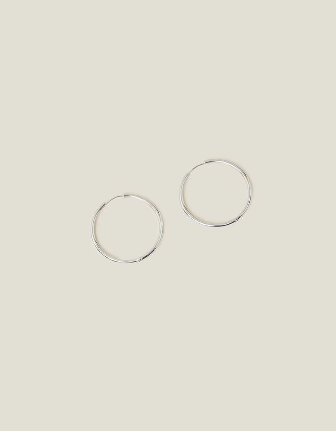 Accessorize Sterling Silver-Plated Medium Hoops