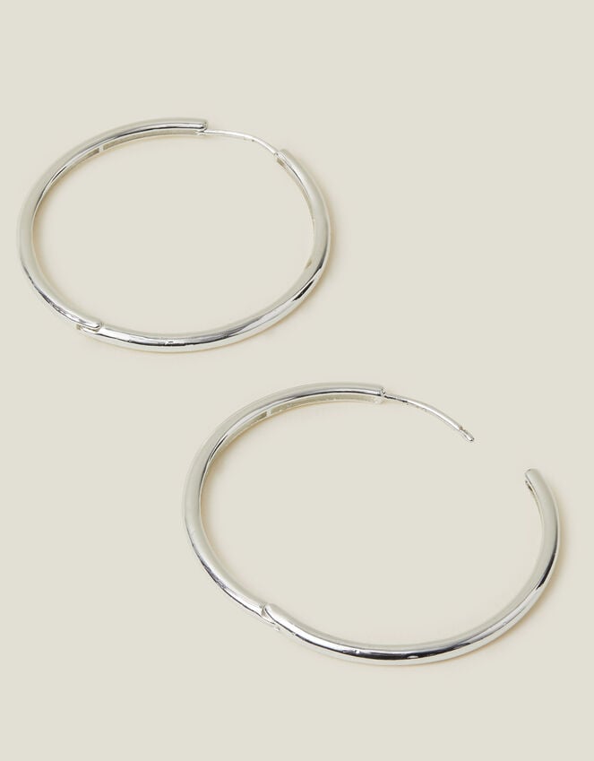 accessorize Sterling Silver-Plated Medium Hoops