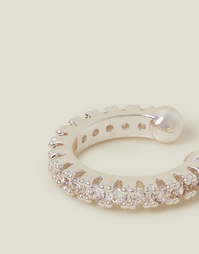 accessorize Sterling Silver-Plated Pavé Ear Cuff