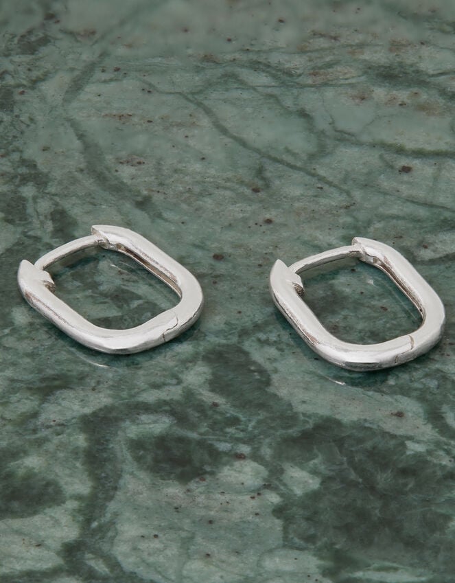 Accessorize Sterling Silver Rectangular Hoops