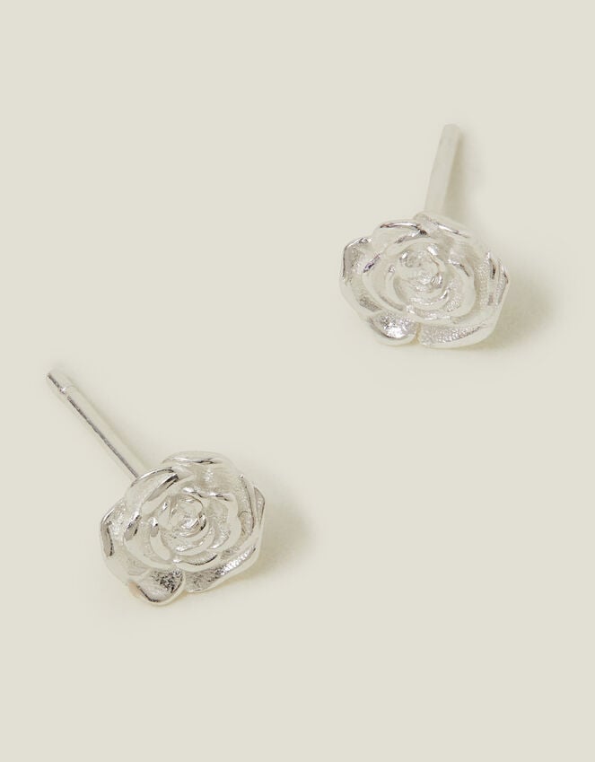 accessorize Sterling Silver Rose Stud Earrings