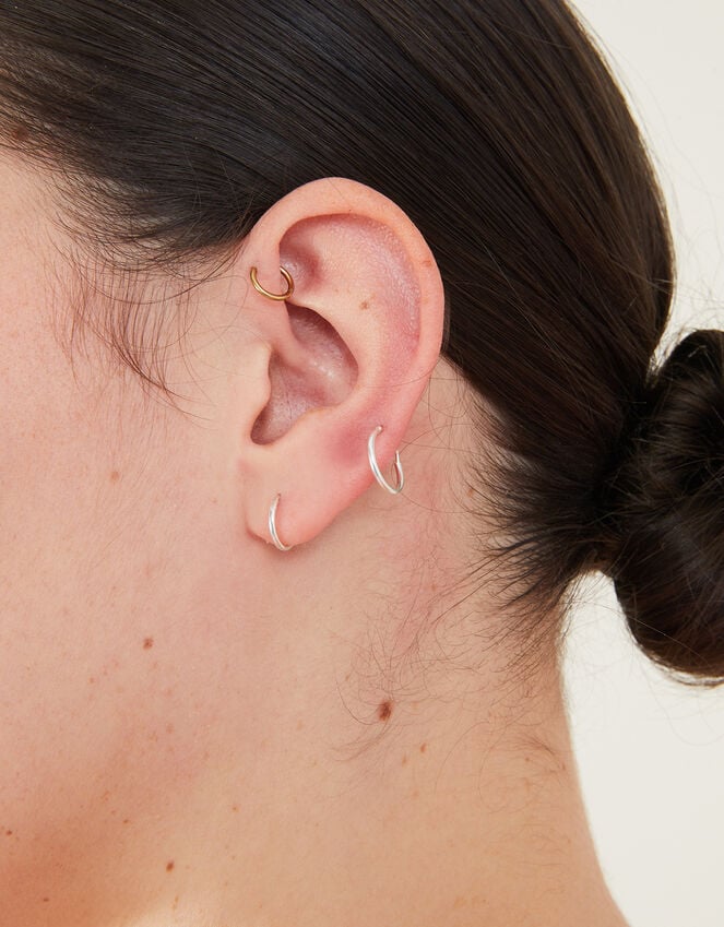 Accessorize Sterling Silver Single Mini Hoop