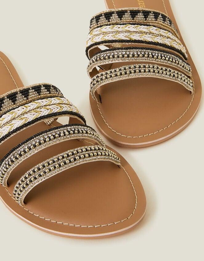 Accessorize Strappy Bead Sandals Black