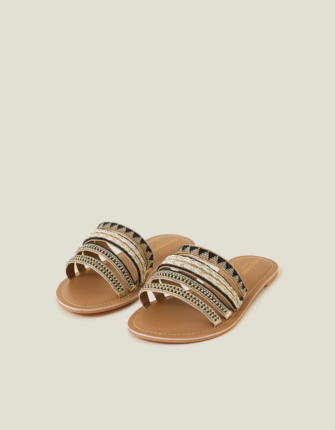 accessorize Strappy Bead Sandals Black