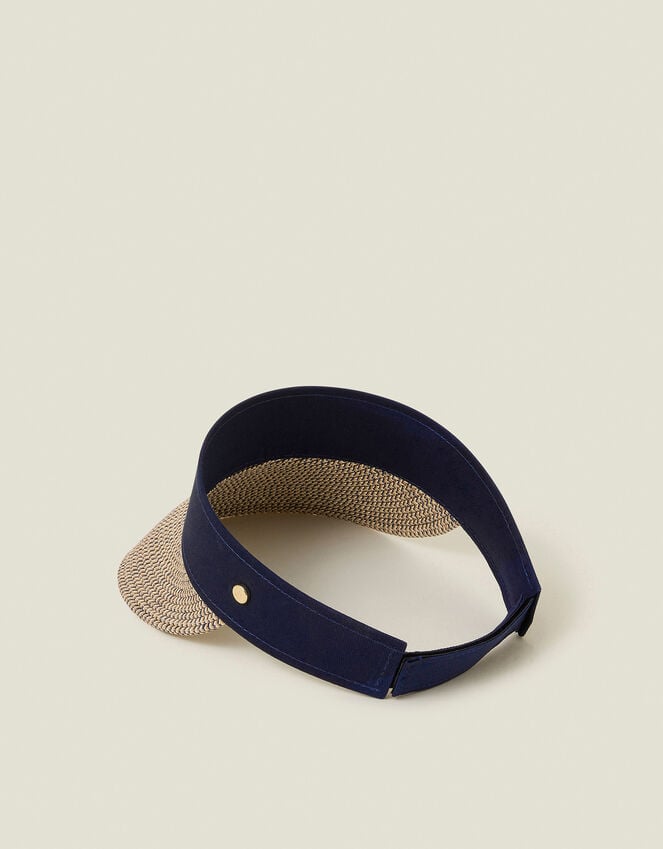Accessorize Straw Sun Visor Navy