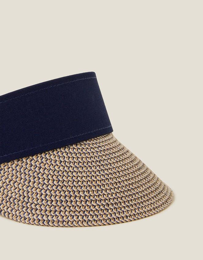 Accessorize Straw Sun Visor Navy