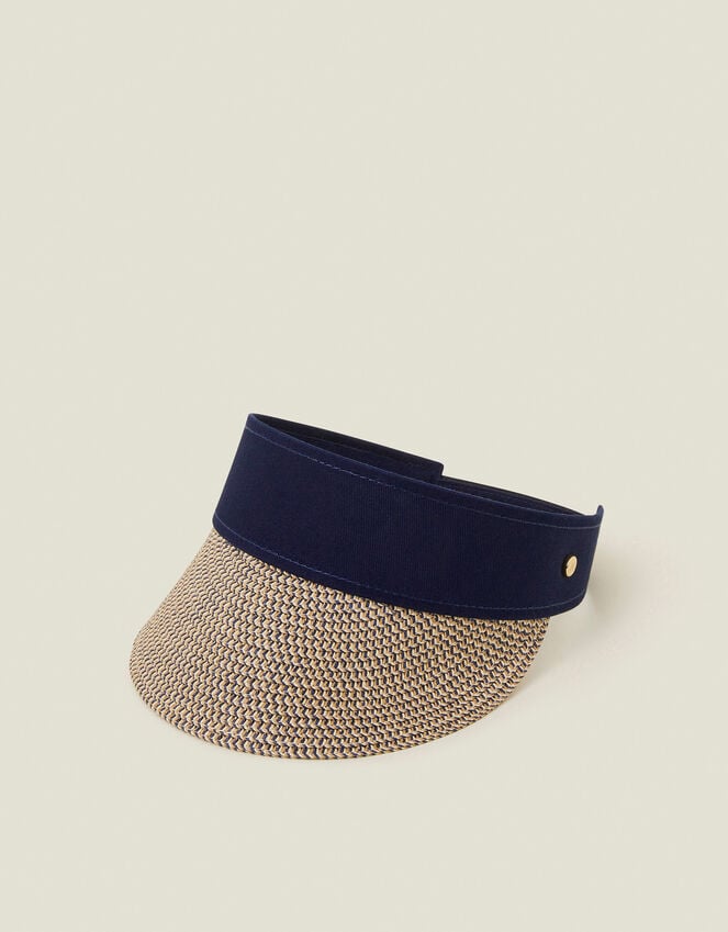 accessorize Straw Sun Visor Navy