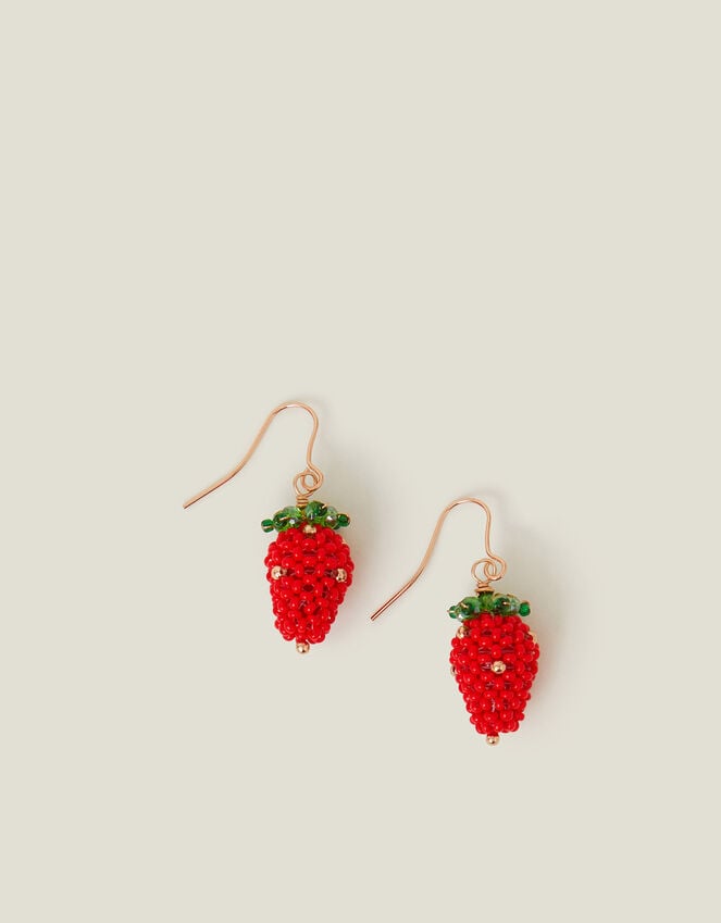 Accessorize Strawberry Beaded Drop Earrings