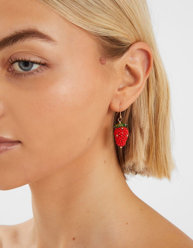 Accessorize Strawberry Beaded Drop Earrings