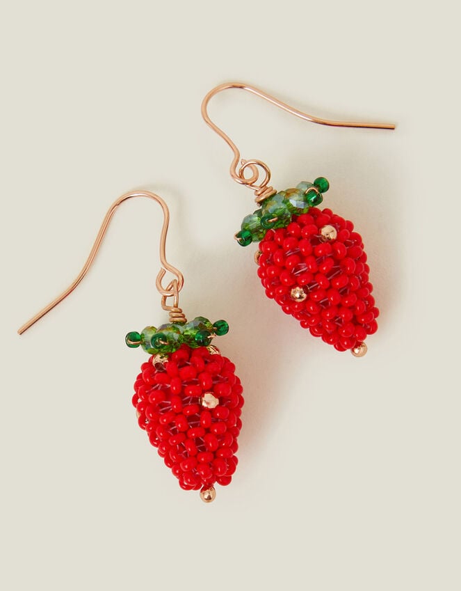 accessorize Strawberry Beaded Drop Earrings
