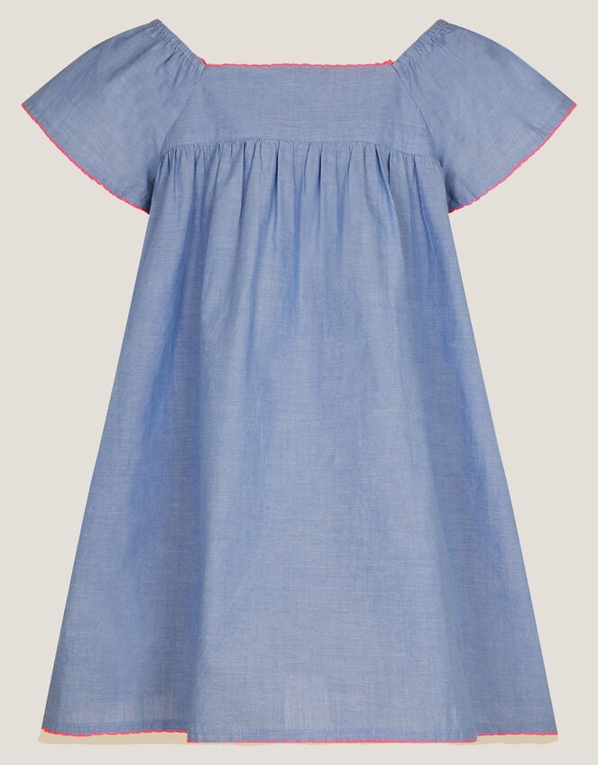 Accessorize Strawberry Chambray Smock Dress Blue