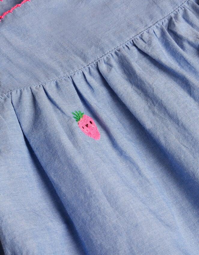 Accessorize Strawberry Chambray Smock Dress Blue