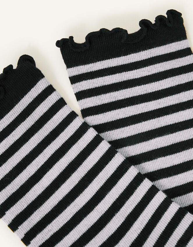 Accessorize Stripe And Frill Socks Black
