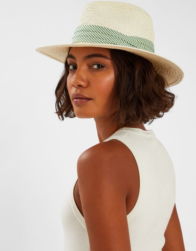 Accessorize Stripe Band Fedora Hat