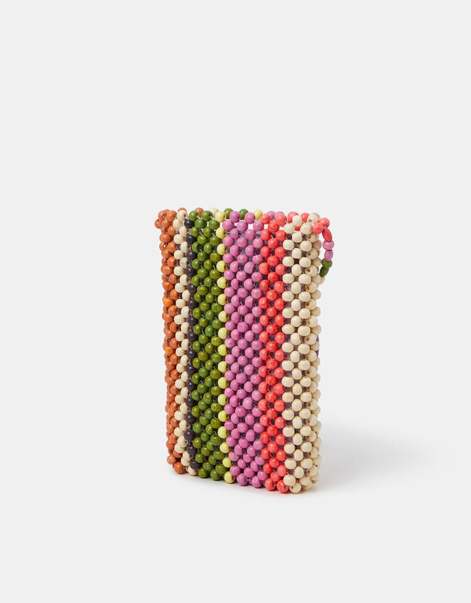 Accessorize Stripe Beaded Phone Bag