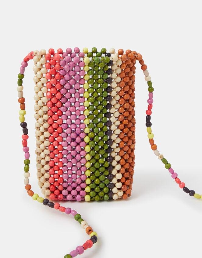 Accessorize Stripe Beaded Phone Bag