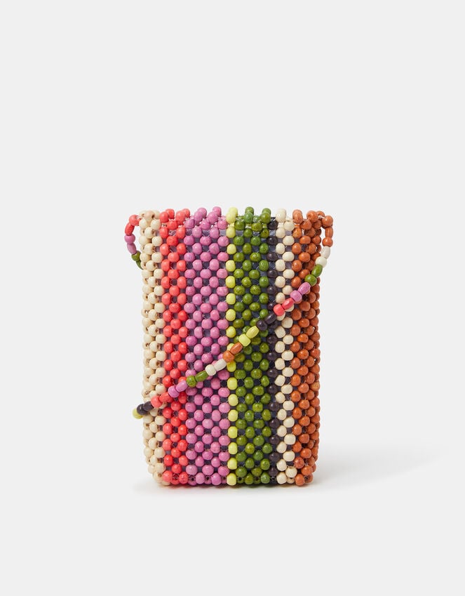 accessorize Stripe Beaded Phone Bag
