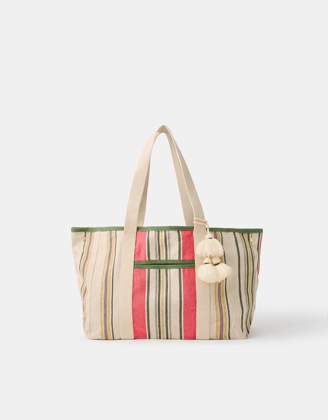 accessorize Stripe Canvas Tote Bag