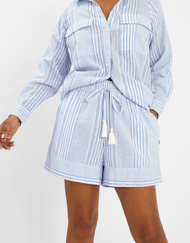 accessorize Stripe Drawstring Shorts Blue