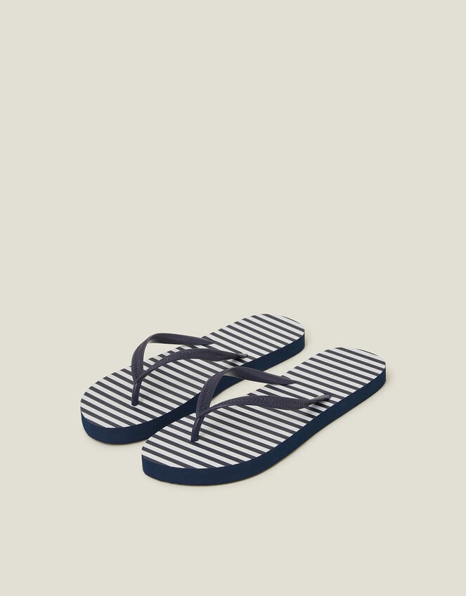 accessorize Stripe Flip Flops Blue