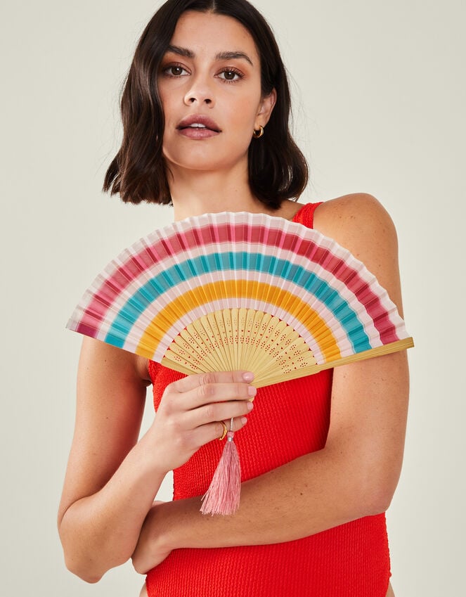 Accessorize Stripe Foldable Fan