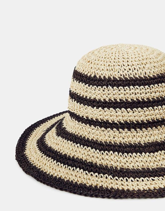 Accessorize Stripe Raffia Bucket Hat