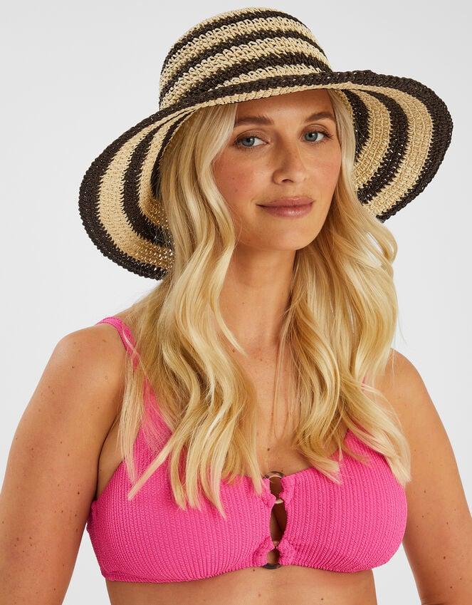 Accessorize Stripe Raffia Bucket Hat