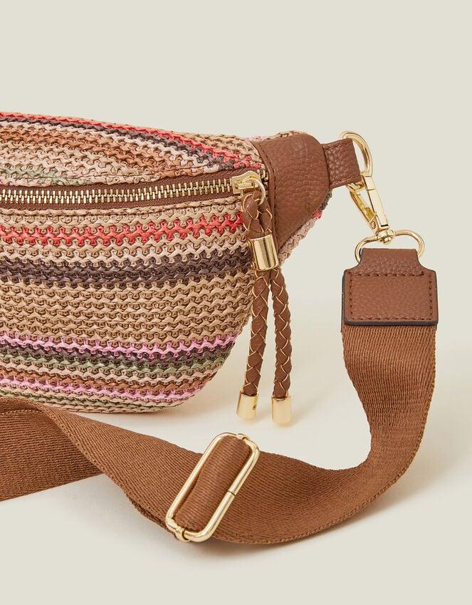 Accessorize Stripe Raffia Bum Bag