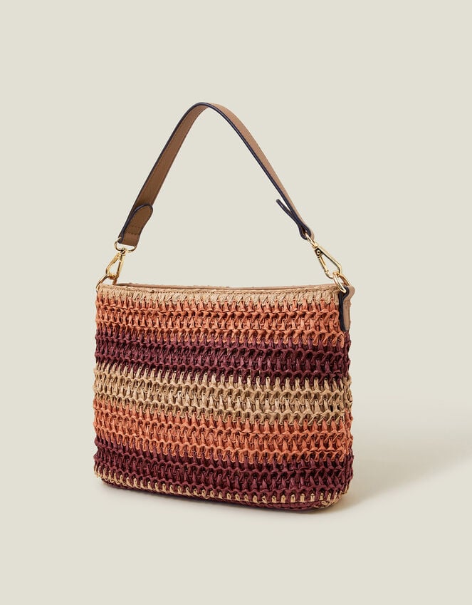 Accessorize Stripe Raffia Cross-Body Bag