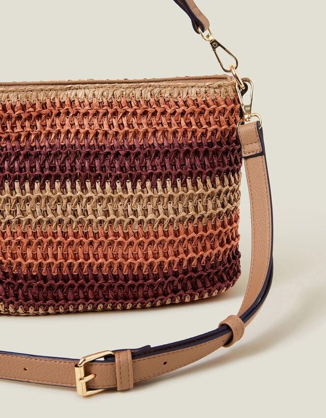 Accessorize Stripe Raffia Cross-Body Bag