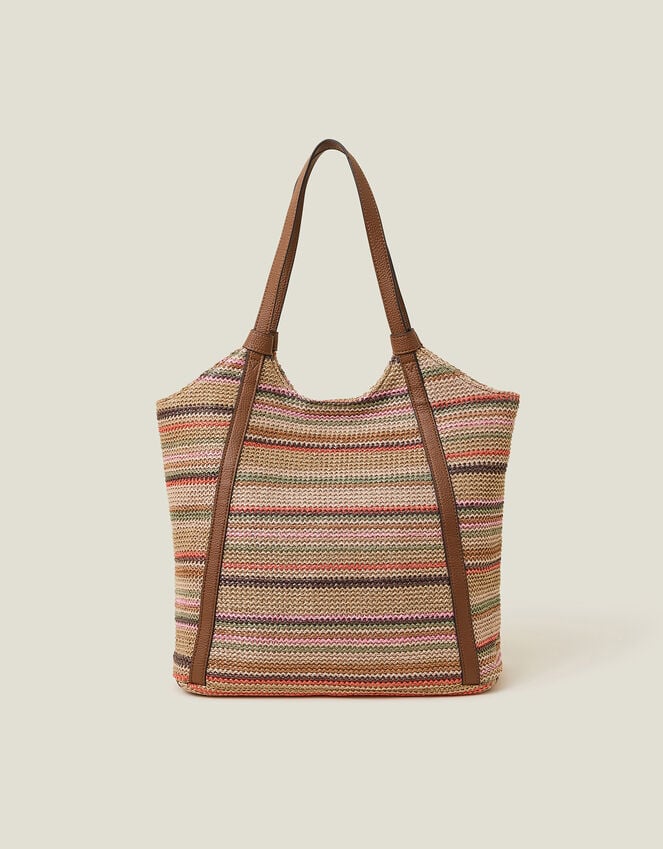 Accessorize Stripe Raffia Shoulder Bag