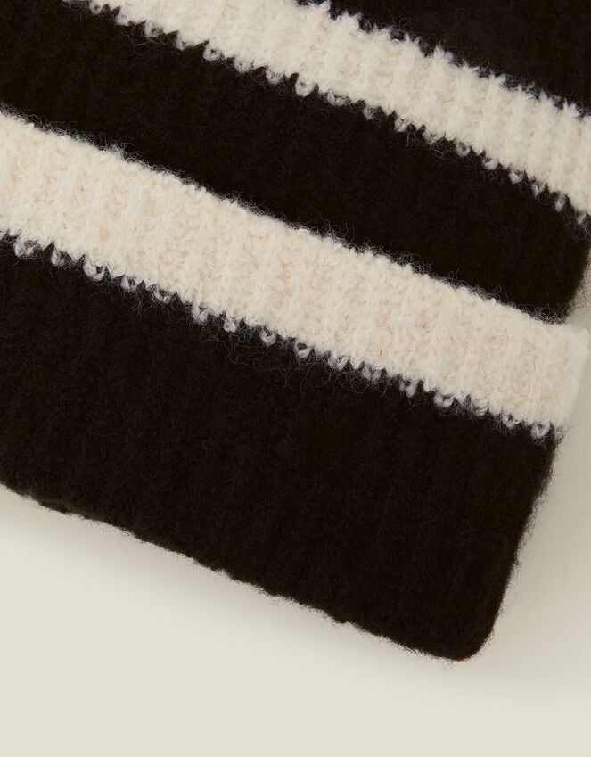Accessorize Stripe Rib Knit Beanie Hat