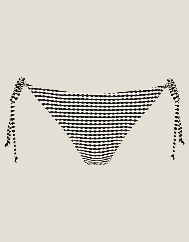 Accessorize Stripe Seersucker Bikini Bottom Black