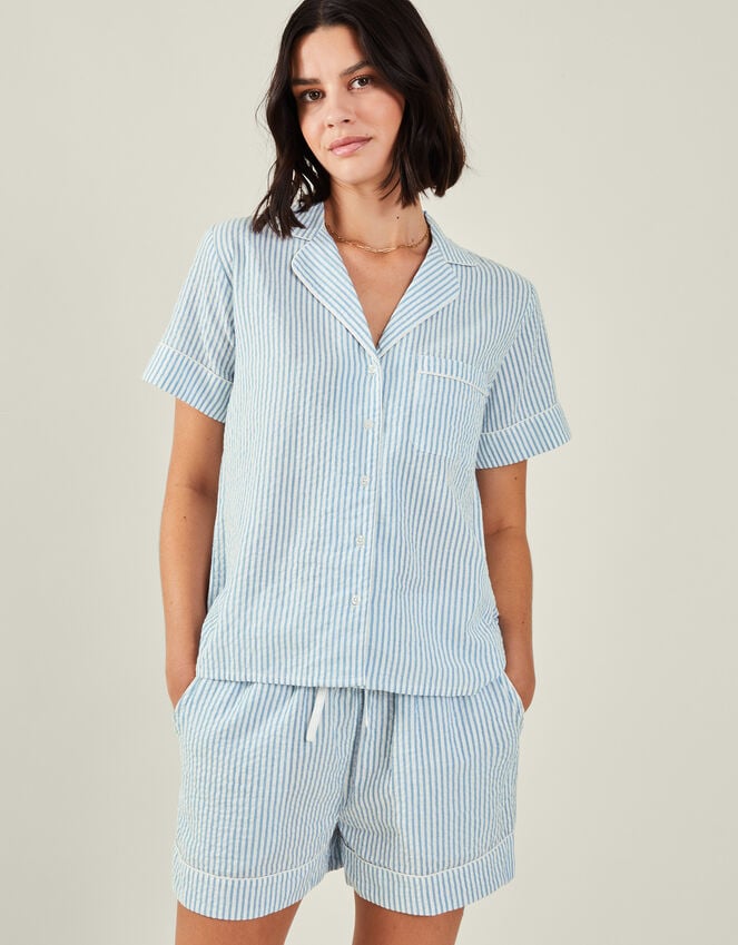accessorize Stripe Short Pyjamas Set Blue