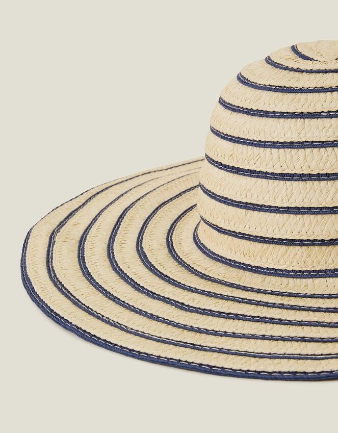 Accessorize Stripe Straw Floppy Sun Hat