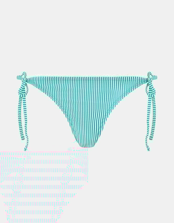 Accessorize Stripe Tie Bikini Bottoms Green