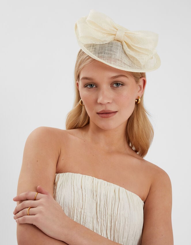 accessorize Structured Disc Bow Fascinator Ivory