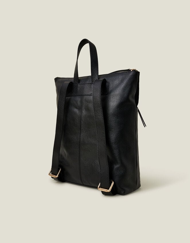 Accessorize Suede Leather Backpack Black