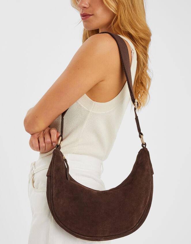 accessorize Suede Sling Crossbody Bag