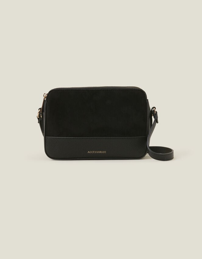 Accessorize Suedette Classic Crossbody Bag Black