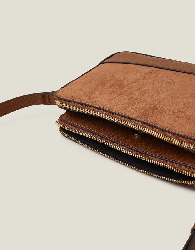 Accessorize Suedette Classic Crossbody Bag Tan