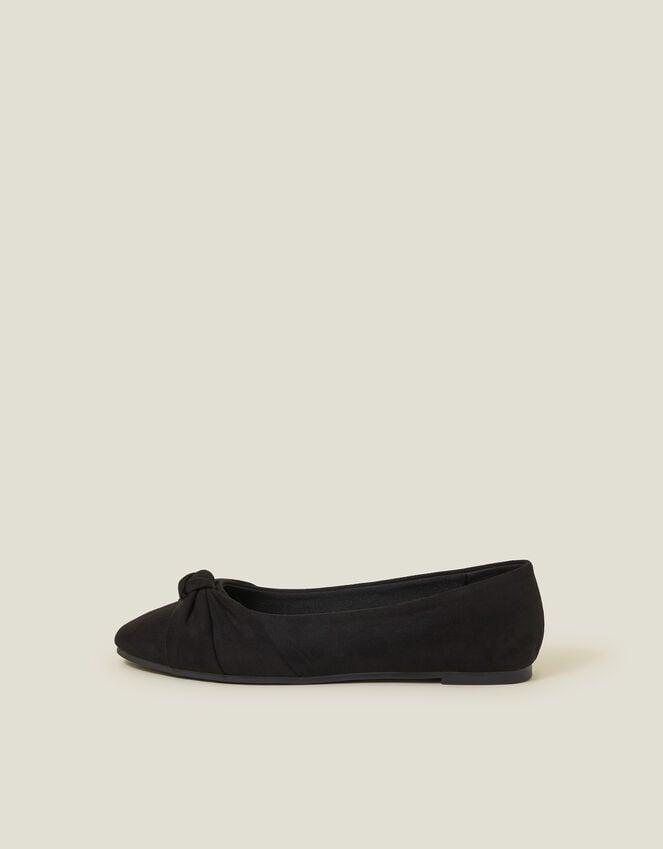 Accessorize Suedette Knot Ballerina Flats Black