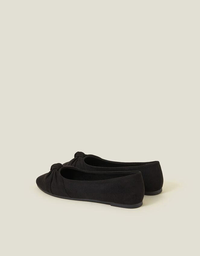 Accessorize Suedette Knot Ballerina Flats Black