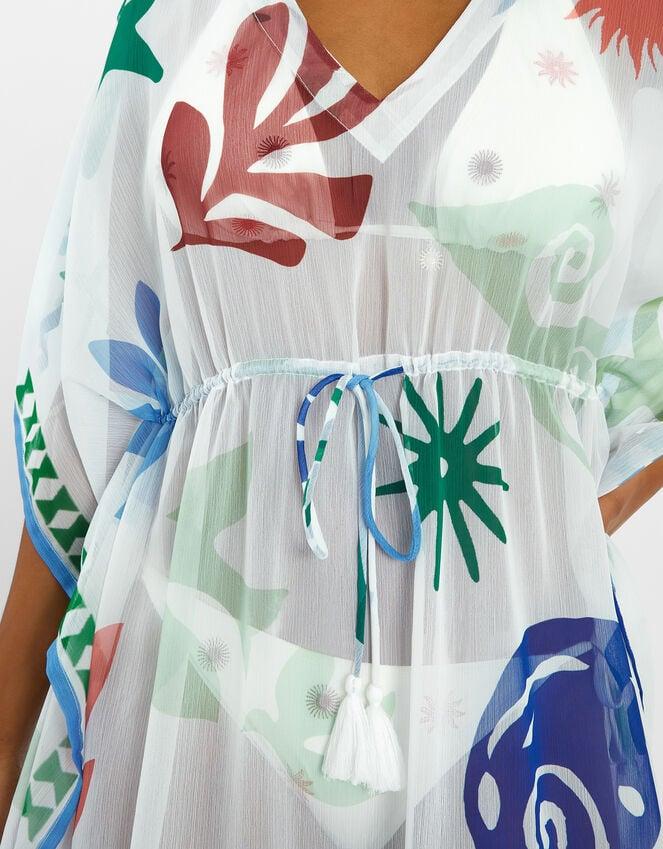 Accessorize Summer Print Kaftan Ivory